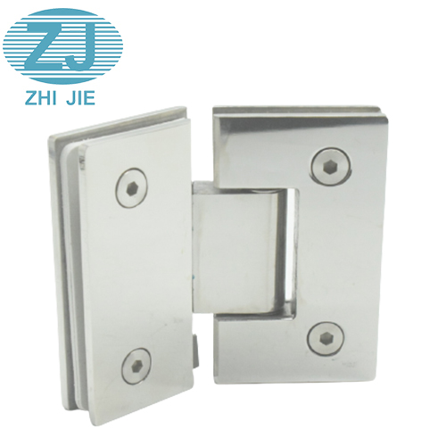  Top 304 Glass Door Hardware 135 Degree 4mm Polish  Shower Hinge Bathroom Pivot Polished Glass Clamp