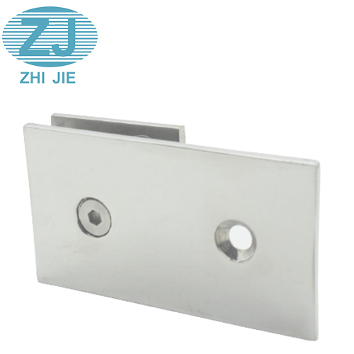  180 Degree Square Double 4mm Polish  Shower Hinge Bathroom Pivot Polished Glass Clamp 