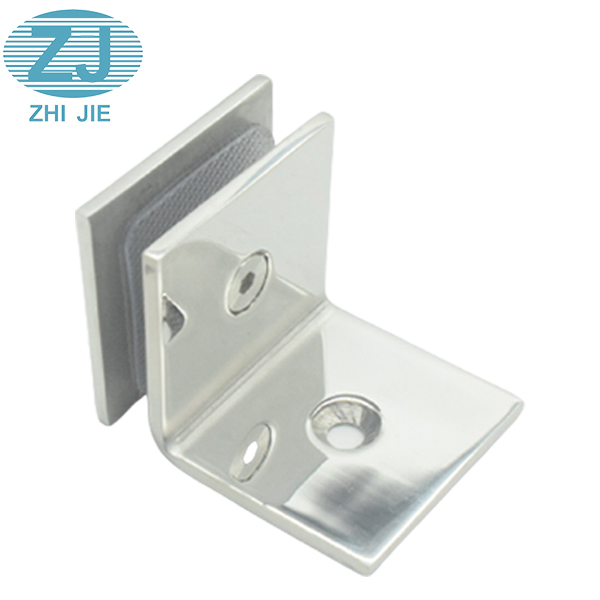 Square 90 Degree single 4mm polish Glass to Glass Fixed Clamp Shower Screen Glass Fixing Bracket Clamp 