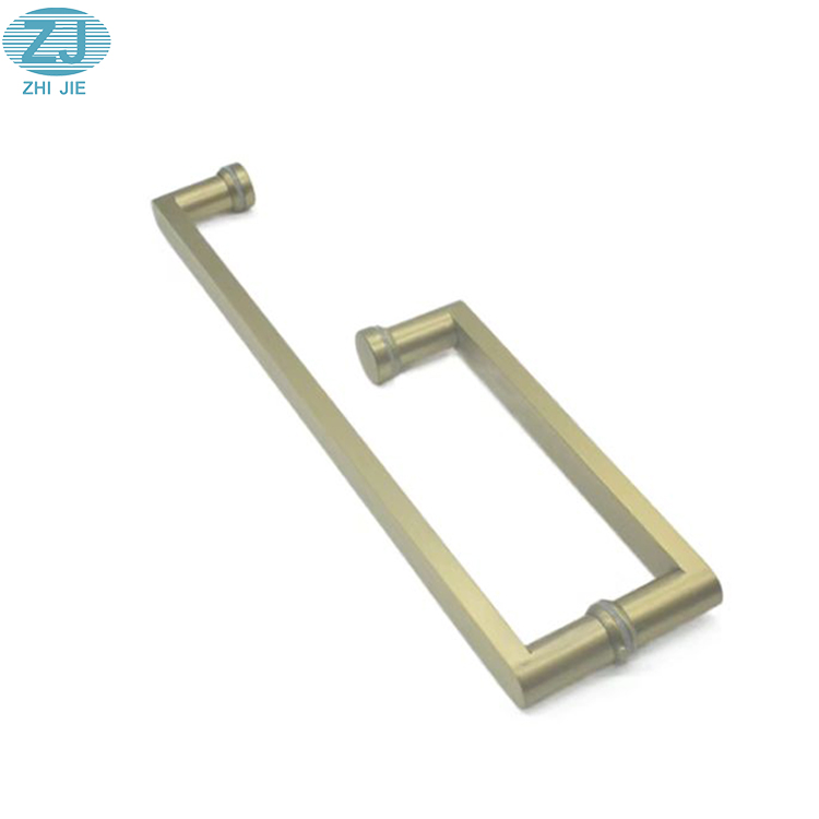 Hot Sale Stainless Steel Shower Bathroom Back to Back L Shape Square Pull Handle for Glass Door 