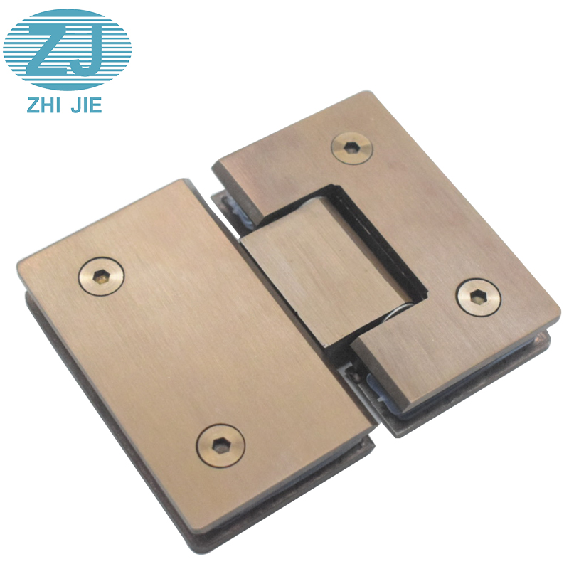 Hot Sale 180 Degree Rose Gold Wire Drawing  Stainless Steel Glass Hinge for Bathroom Shower Glass Door Hinge Clamps Sliding Accessories Shower Hinge for Bathroom