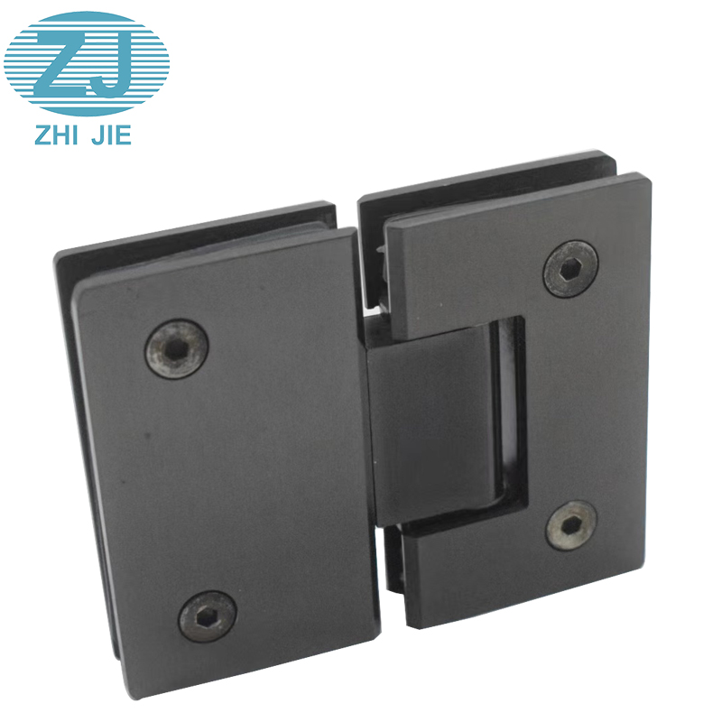 Factory Direct Sale Bathroom Glass Hinge 180 DegreeTitanium Black Drawing Stainless Steel Clamp Glass Shower Door Hinge