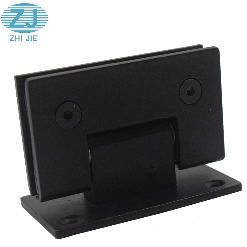 Manufacturer 90 Degree 4mm Platting Black Stainless Steel Glass Shower Screen HingeWindow Hardware Door Window  Hinge Shower room