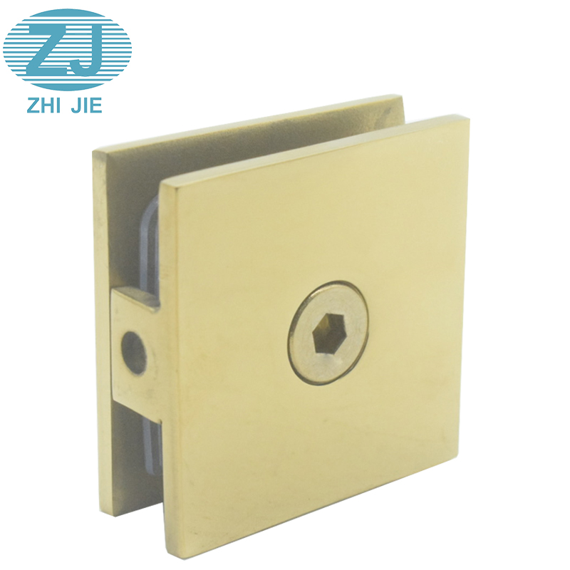 0 Degree Titanium gold polished Degree Stainless Steel Glass Brackets Clamp Shower Clip
