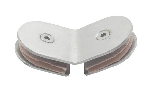 Wholesale 135 Degree  Round Glass Hardware Accessories Brused Stainless Steel Glass Clamp Fixing Frameless