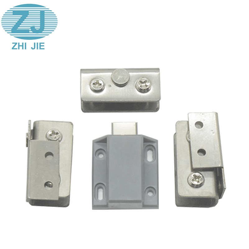 Press Open Single Cabinet Cupboard Glass Door Pivot Hinge Sets Magnetic Catch Latch
