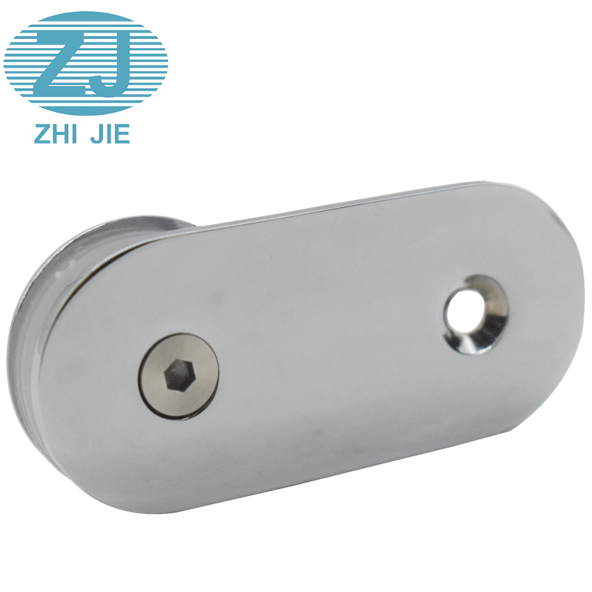 High Quality 180 Degree Zinc Alloy Wood Single Side Bathroom Hardware Round Wall-mounted Glass Zinc Alloy Glass-to-glass Panel Fixing Clamp Clip