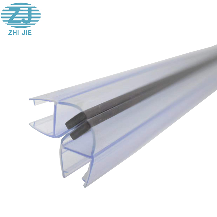 Good Quality Bathroom Glass Door PVC 90 Degrees Magnetic Seal Strip Shower Door Transparent Waterproof Magnet Seal Strip