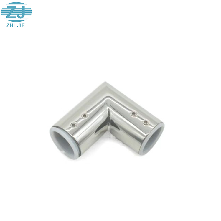 90 Degree corner clamp Bathroom Connector Pipe Joint Fitting Stainless Steel Polish Glass Hardware