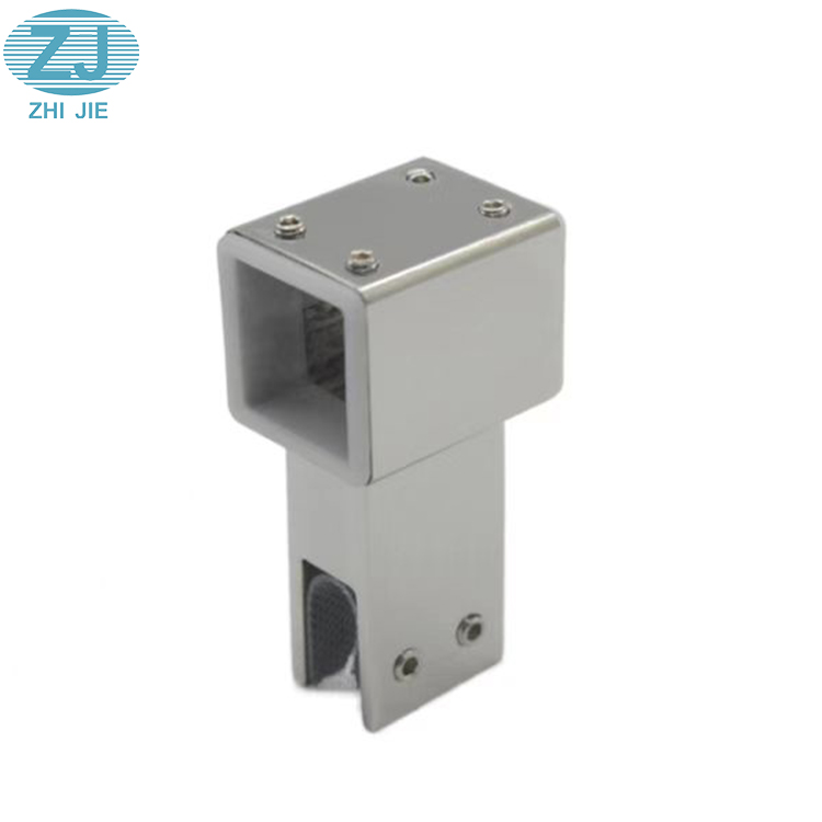 Factory Driect Sale Bathroom Stainless Steel Precision Casting Square Tube Shower Glass Clip Door Clamp With Plastic Brace