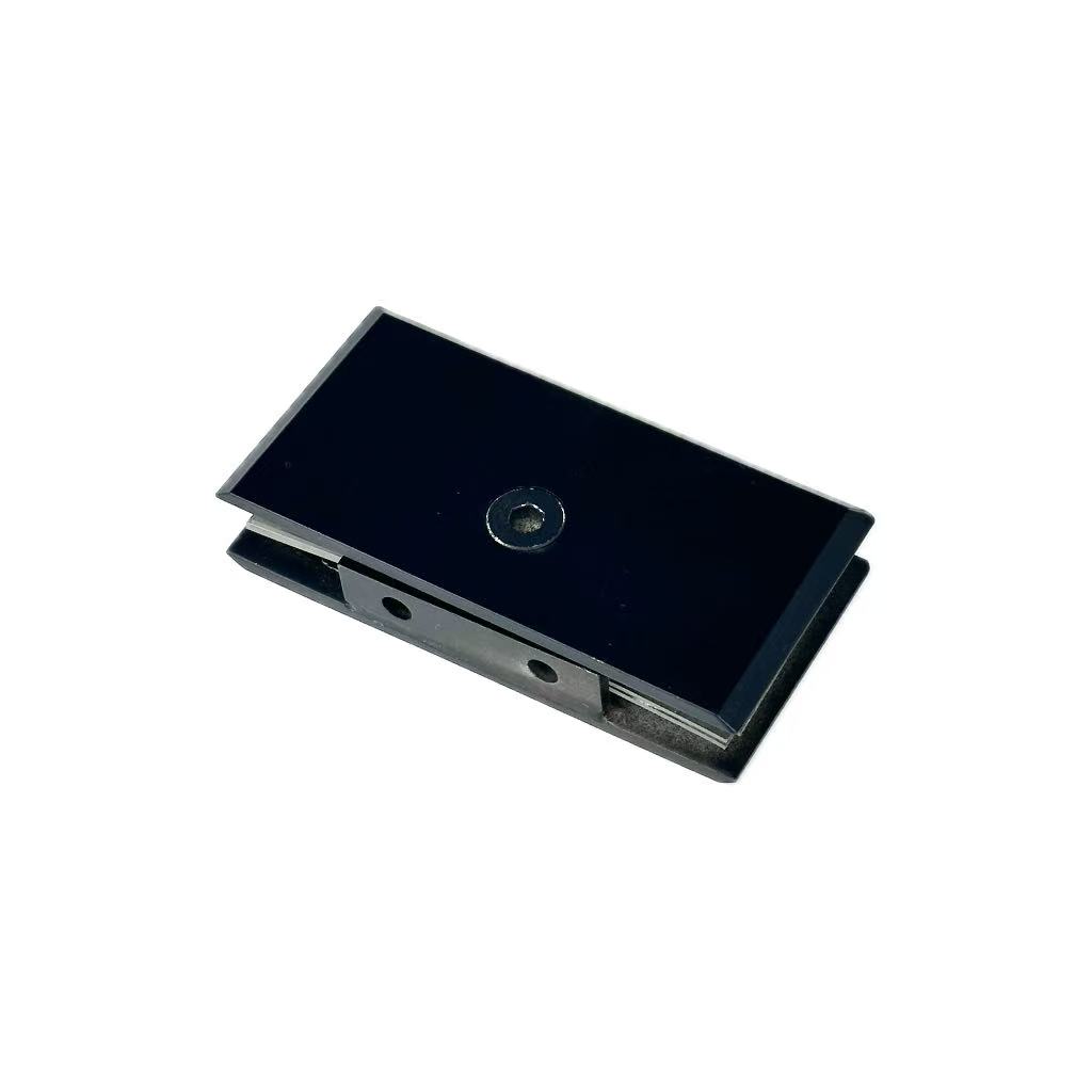 Good Quality Custom Black  Glass Connector Frameless Tempered Glass Door Retaining Clip Shower Glass Clip