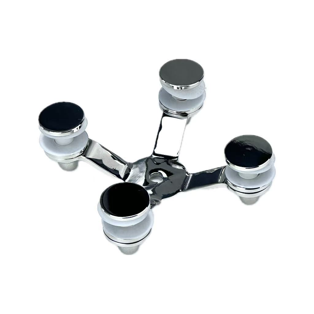 Stainless Steel Point Fixed Glass Curtain Wall Spider Fittings with 4 Arms 