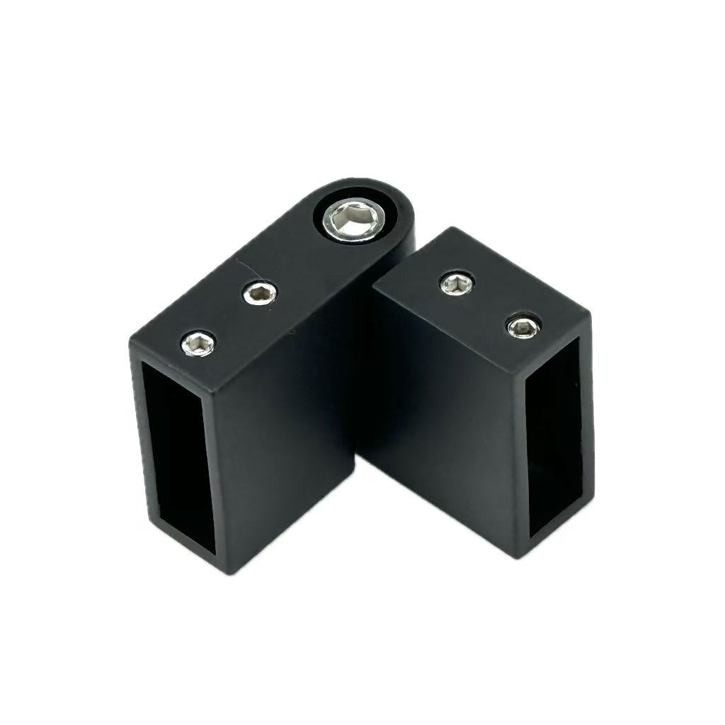 Adjustable Bathroom Glass Door BIack Square Tube Connector Pipe Fitting Stainless Steel Pipe Fitting