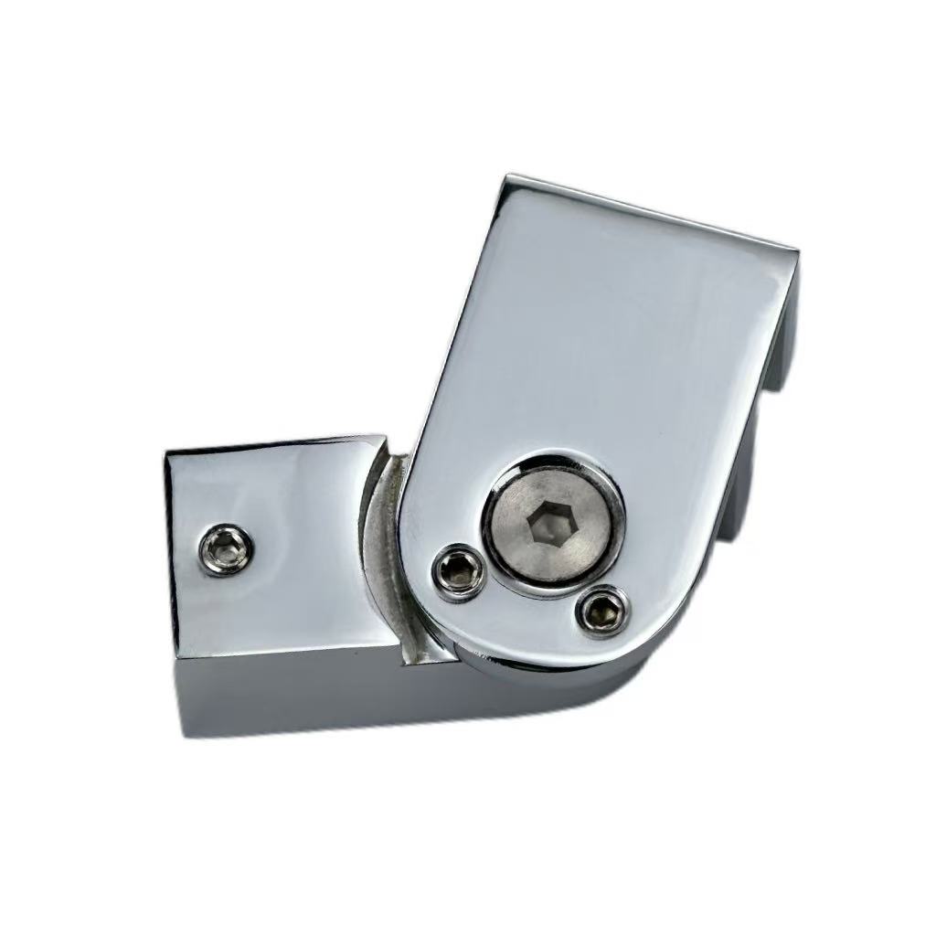 Frameless Shower Room Glass Door Square Tube 180 Degree Adjustable Pipe Clamp Connector for Bathroom Hardware Accessory