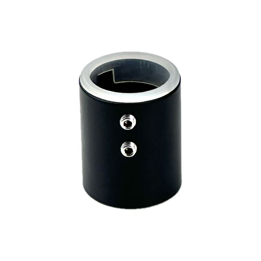 Wall Mounted Hotel Bathroom  Glass Black Round Connector Pipe Adapter