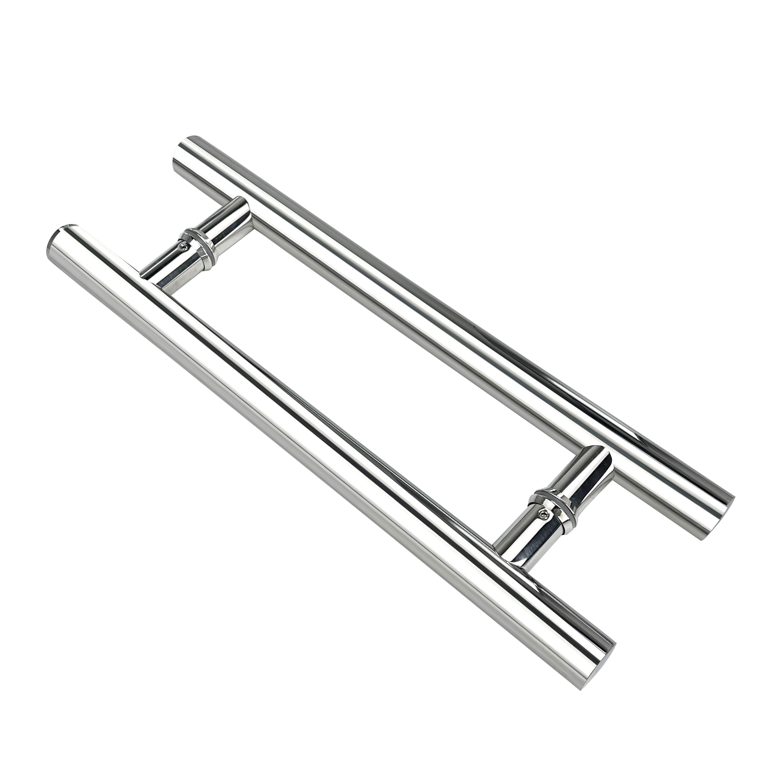Hot Sale Polished Mirror Stainless Steel 201/304/316 Back to Back H Type Mounting Straight Style Ladder Pull Entrance Glass Door Handle