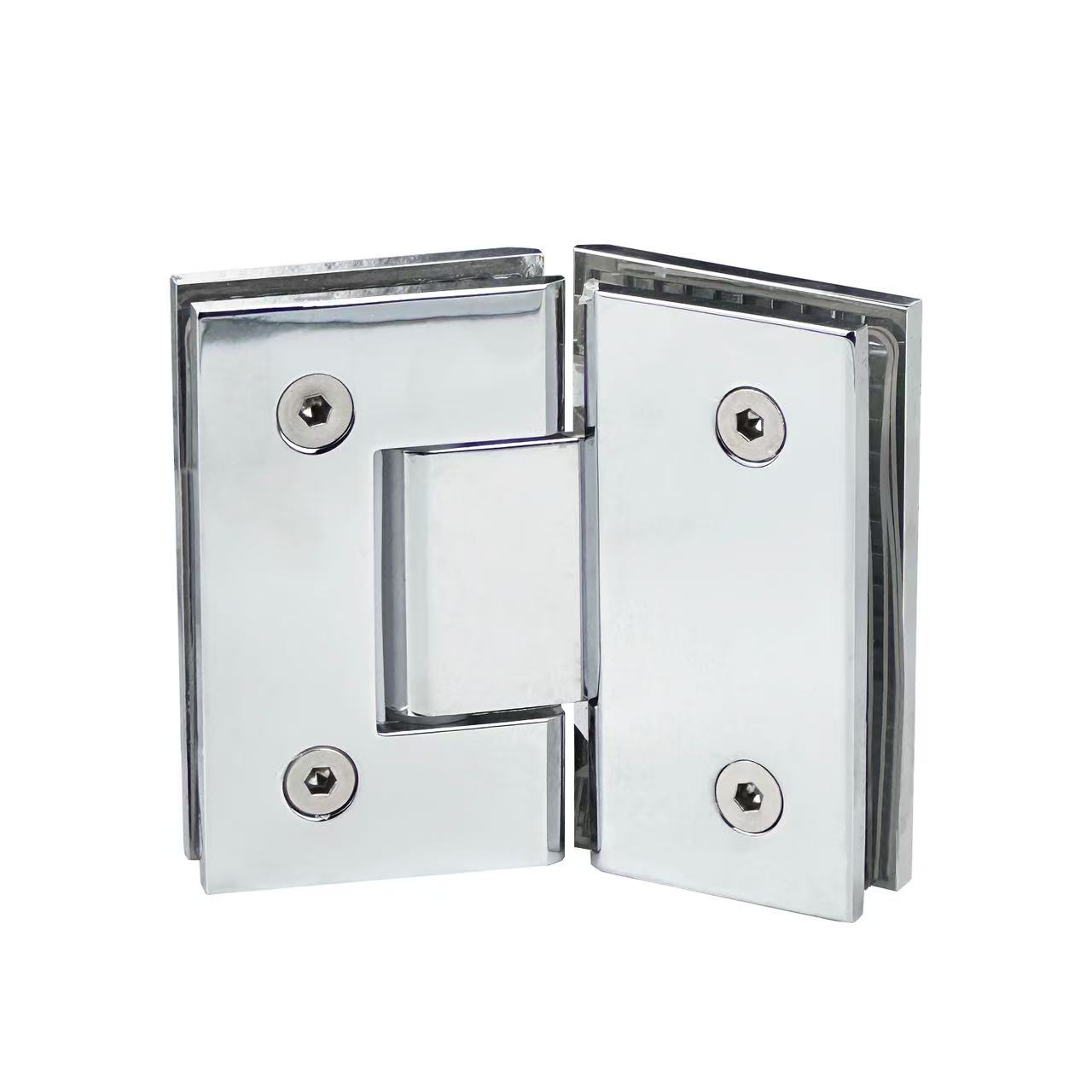 135 Degree Glass Hinge for Shower Stainless Steel Polish Bathroom Glass Door Hinge  Glass