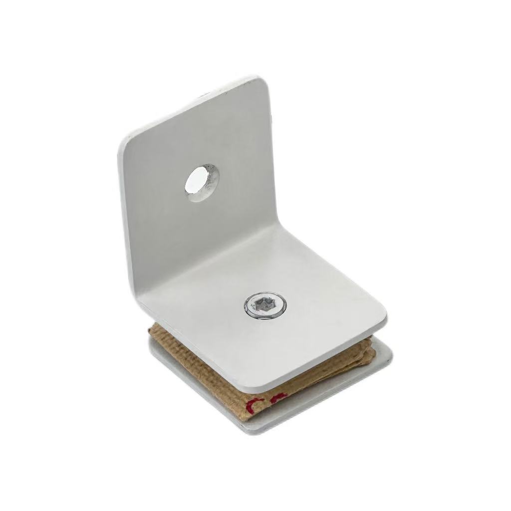  HOT 90 Degree Corner Shower Glass Door Clamps Stainless Steel  White Clip Bath Hardware for Bathroom  glass clip