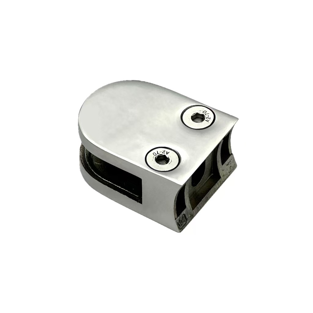 TOP Stainless 304 Glass Shelf Holding Clip,D Shaped Glass Shelf Clamp for Panel Pool Fence Staircase Spigot Floor Deck Support